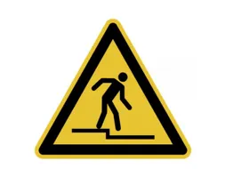 waarschuwingsbord,v. binnen/buiten,Waarschuwing voor afstapje