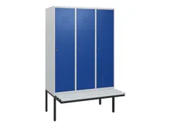 locker met bank,HxBxD 1950x1200x815mm,3vak,vak B 400mm,cil.-slot