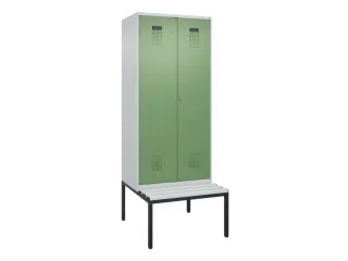 PBM-locker met bank,HxBxD 2120x800x815mm,2vak,vak B 400mm - 2