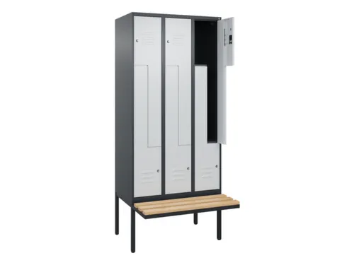 Z-garderobekast,HxBxD 2120x900x815mm,6vak,vak B 300mm,cil.-slot
