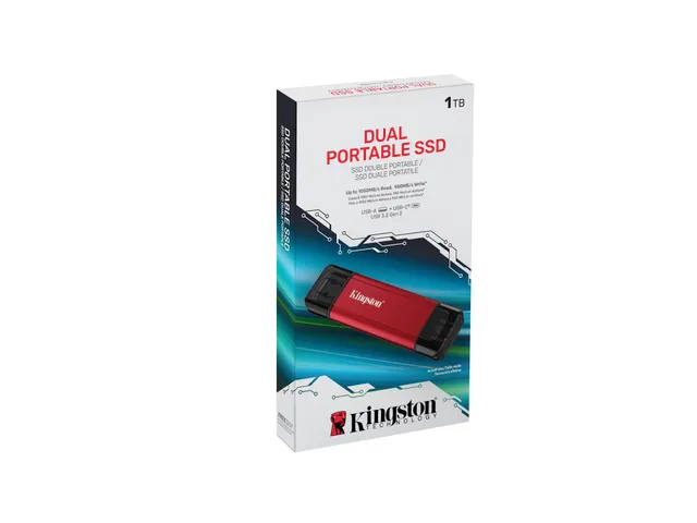 1TB Draagbare SSD met Dual USB-A/C, tot 1050MB/s USB 3.2 Gen 2