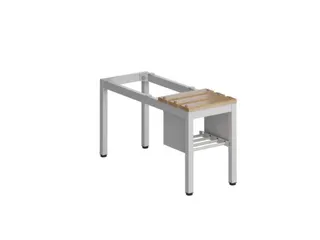 Zitbank v. garderobekast/lockersysteem 420x310x800mm hardhout rooster - 1
