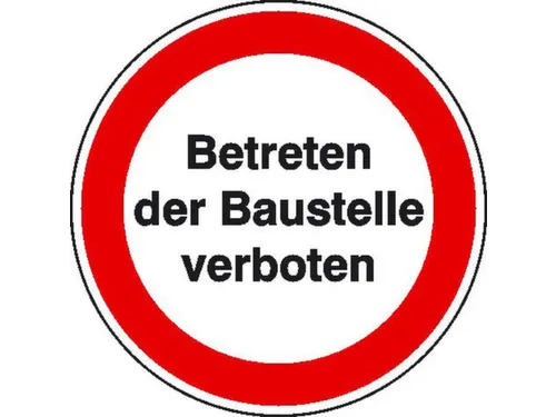 verbodsbord,Betreden van de bouwplaats verboden,aluminium gemerkt