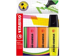 Markeerstift STABILO BOSS Original 70/4 assorti etui à 4 stuks