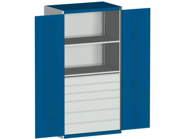 armoire modulaire,HxlxP 2000x1050x650mm,2xtablette en acier,6tiroir(s)