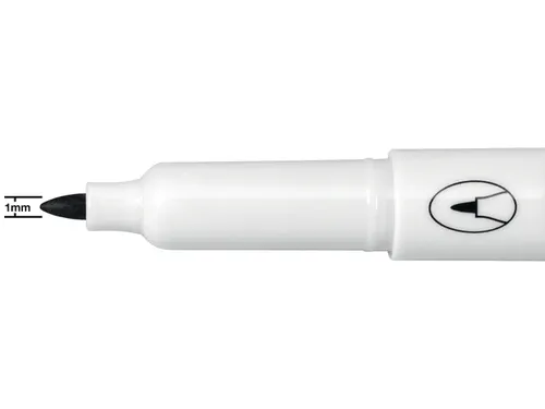 Viltstift Nobo whiteboard Glide fijn zwart 1mm 4st