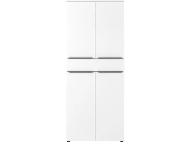 dossierkast,HxBxD 1970x810x400mm,4xhouten vloer,4ordnerhoogte,romp wit