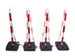 set kettingstaanders,4xpalen,4xvoet,4xketting,paal HxØ 930x40mm