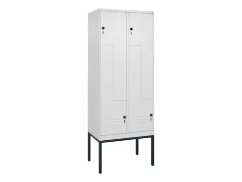 Z-garderobekast,HxBxD 2120x800x500mm,vak B 200/400mm,draaigrendel