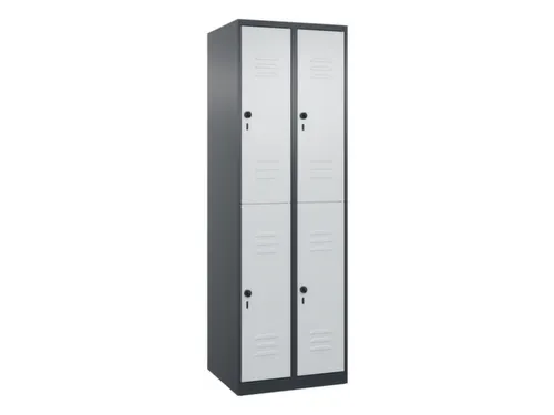 dubbeldekse locker,HxBxD 1850x600x500mm,2x2vak.,vak B 300mm