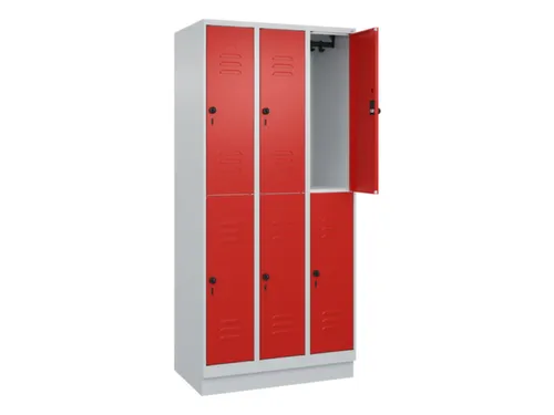 dubbeldekse locker,HxBxD 1950x900x500mm,3x2vak.,vak B 300mm