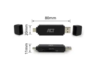Kaartlezer ACT USB-C/USB-A 3.0 - 12