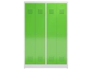 garderobekast HxBxD 1800x1185x500mm 4vak klink RAL7035 RAL6018 - 2