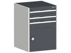 ladekast HxBxD 900x650x525mm 3laden RAL7035 front RAL7016