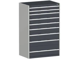 ladekast HxBxD 1600x1050x650mm 9laden zware lasten RAL7035 RAL7016 - 1