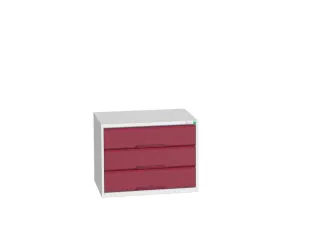 ladekast HxBxD 600x800x550mm 3laden romp RAL7035 front RAL3004 - 1