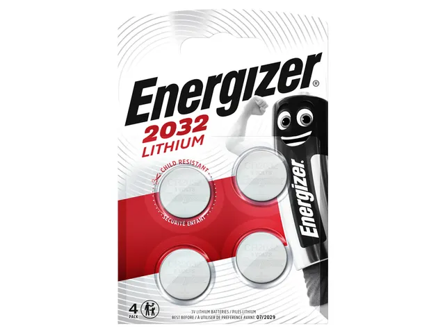 Batterij Energizer knoopcel 4x CR2032 lithium