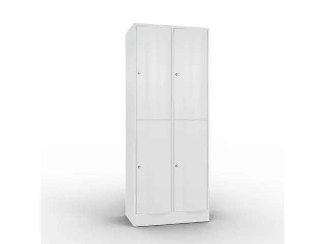 lockerkast cil.slot 1950x770x540mm 2x2 vakken RAL7035 front RAL7035