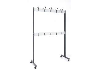 garderoberek,verrijdbaar,HxD 1800x600mm,4zwenkwielen,staal/alu,1000 mm - 4