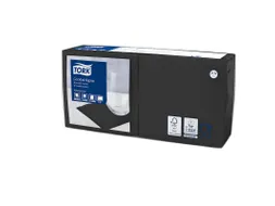 Tork 477829 Cocktailservet Zwart 24x24cm 2-laags 1/4 vouw 12x200st