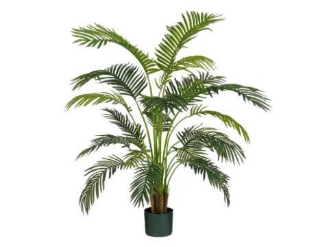 Kunstplant Mica Areca palm in pot groen 120x140cm