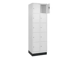 lockerkast,HxBxD 1950x600x500mm,2x5vakken,vak B 300mm,cil.-slot,sokkel
