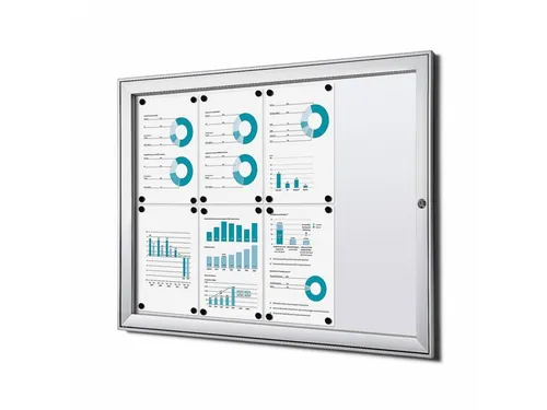 Vitrinebord Quantore luxe 8x A4 B1 gecertificeerd zilver