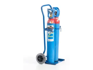 Flessenkar,draagverm. 100kg,2x10l fles,m. ketting,RAL5010,TPE-banden - 10