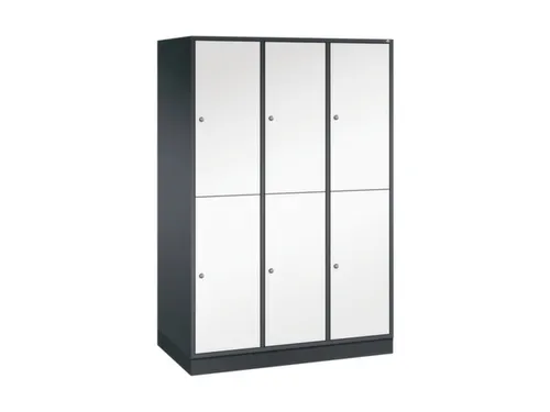 Dubbeldekse garderobekast,HxBxD 1950x1220x600mm,3x2vak.,vak B 360mm