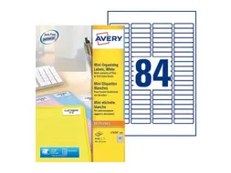 laseretiket Avery 46x11.1mm wit 100 vel 8400 stuks