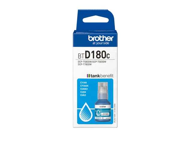 Recharge encre Brother BT-D180C bleu
