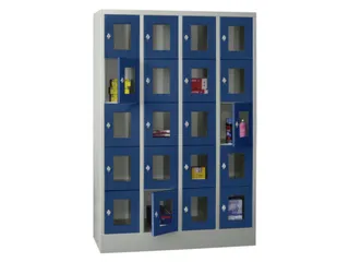 lockerkast,HxBxD 1850x1200x500mm,4x5vakken,RAL7035,front RAL5010 - 2