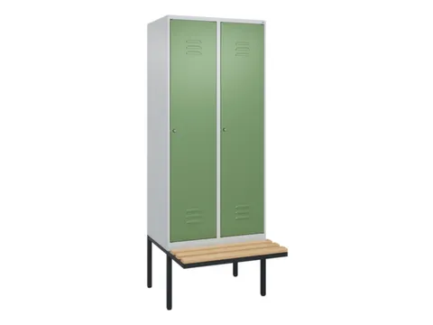 locker met bank,HxBxD 2120x800x815mm,2vak,vak B 400mm,cil.-slot