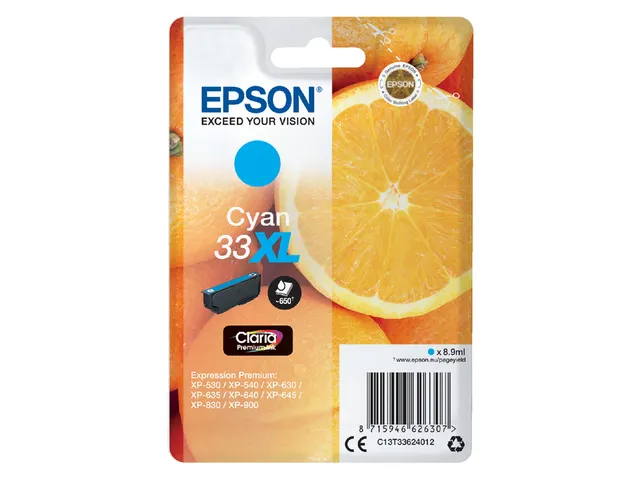Inktcartridge Epson 33XL T3362 blauw HC C13T33624012