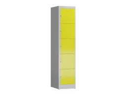 Lockerkast 1800x415x500mm 1x5 vakken cilinderslot, sokkel, RAL1018