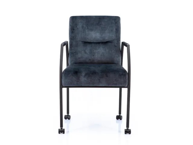 Vergaderstoel Albany Antraciet Velours Zwart 4-poots frame