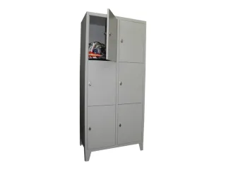 lockerkast,HxBxD 1850x800x500mm,2x3vakken,RAL7035,front RAL7035 - 2