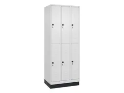 dubbeldekse locker,HxBxD 1950x750x500mm,3x2vak.,vak B 250mm