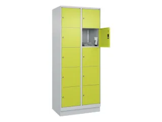 lockerkast,HxBxD 1950x800x500mm,2x5vakken,vak B 400mm,cil.-slot,sokkel - 1