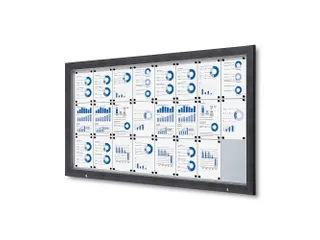 Vitrinekast mededelingenbord Outdoor 24xA4 met gasveer Antraciet - 1