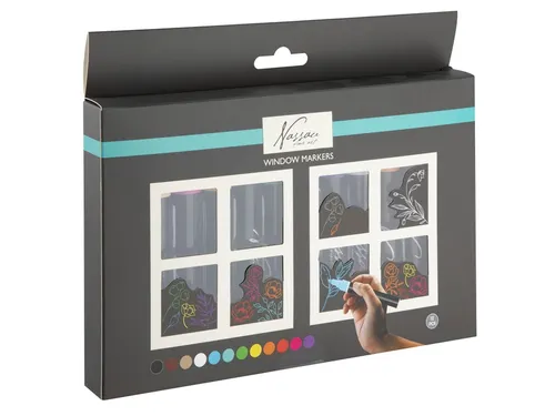 Krijt en raammarkers Nassau set à 12 kleuren