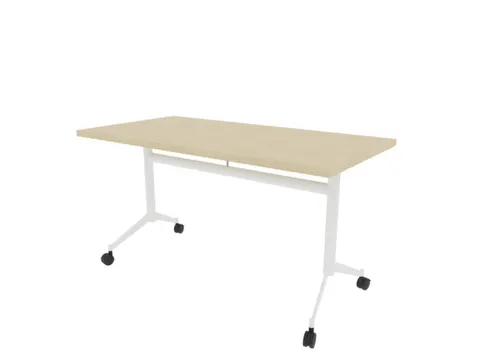 klaptafel,HxBxD 750x1400x700mm,hoekig,T-voet wit,ovale buis,blad eiken