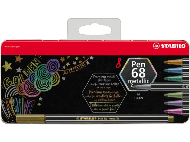 Pen 68 metallic viltstift 8 kleuren metalen