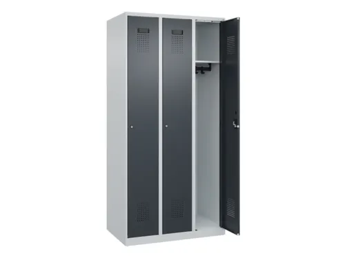 locker,HxBxD 1850x900x500mm,3vak,vak B 300mm,cil.-slot,staand op vloer