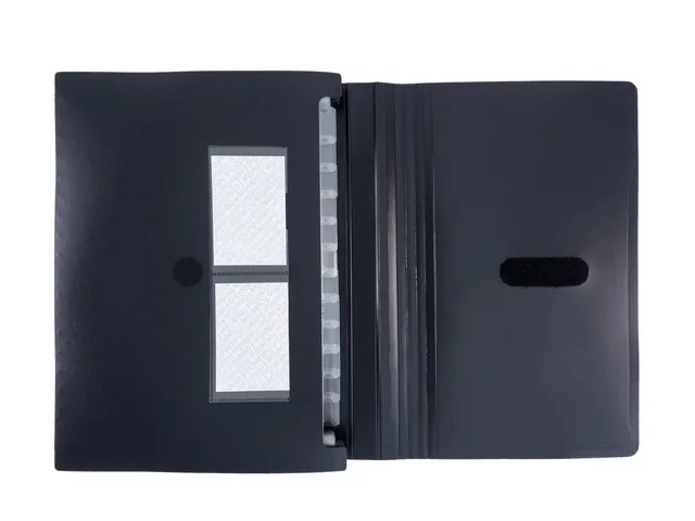Documentenmap Foldersys A4 PP 12 vaks accordeonmap zwart