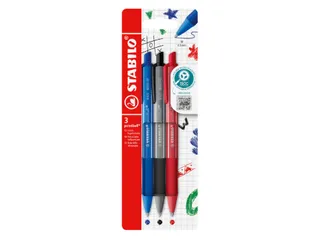 Balpen STABILO pointball colorful medium assorti blister à 3 stuks - 1