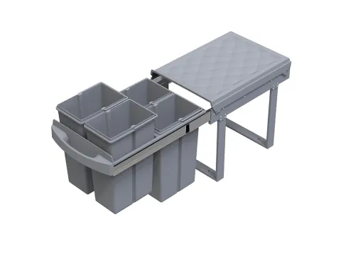 Inbouwafvalbak 4x8 liter Grijs