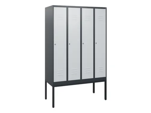 locker,HxBxD 1950x1200x500mm,4vak,vak B 300mm,cil.-slot,voetonderstel