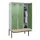 locker met bank,HxBxD 2120x1200x815mm,3vak,vak B 400mm,draaigrendel