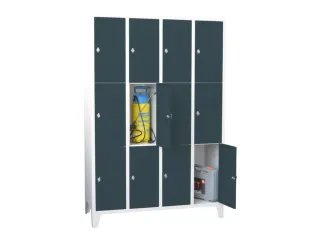 lockerkast,HxBxD 1850x1200x500mm,4x3vakken,RAL7035,front RAL7016 - 2